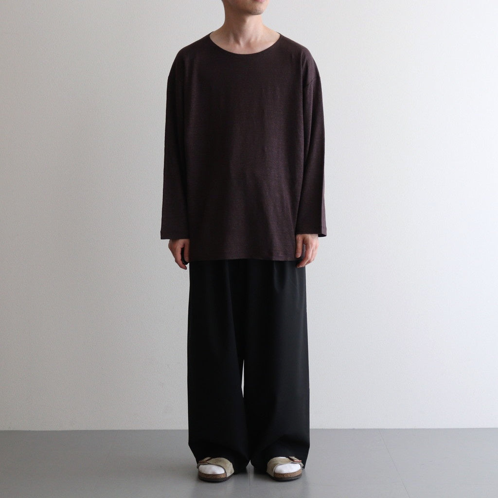 TRIPLE PLEATED EASY TROUSERS #BLACK [A25B03PT01C]