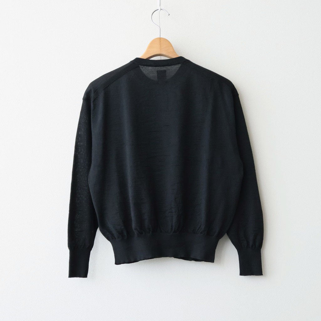 CHOMA CREW NECK CARDIGAN #BLACK [BN-26SL-040]