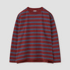 BORDER LONG SLEEVE TOP #N.REDxSAX [PMAT-CL02]