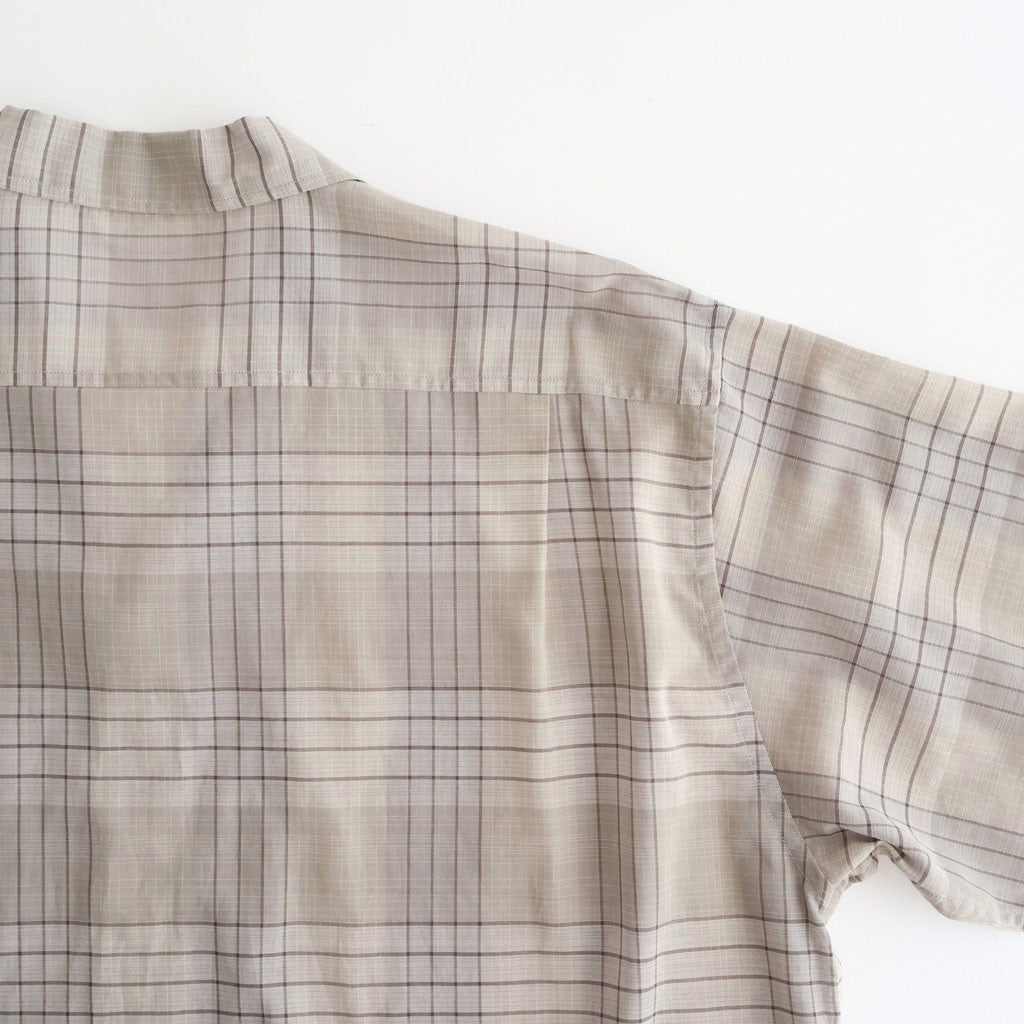 OPEN COLLAR L/S SHIRT #SAGE CHECK [M26A18SH01C]