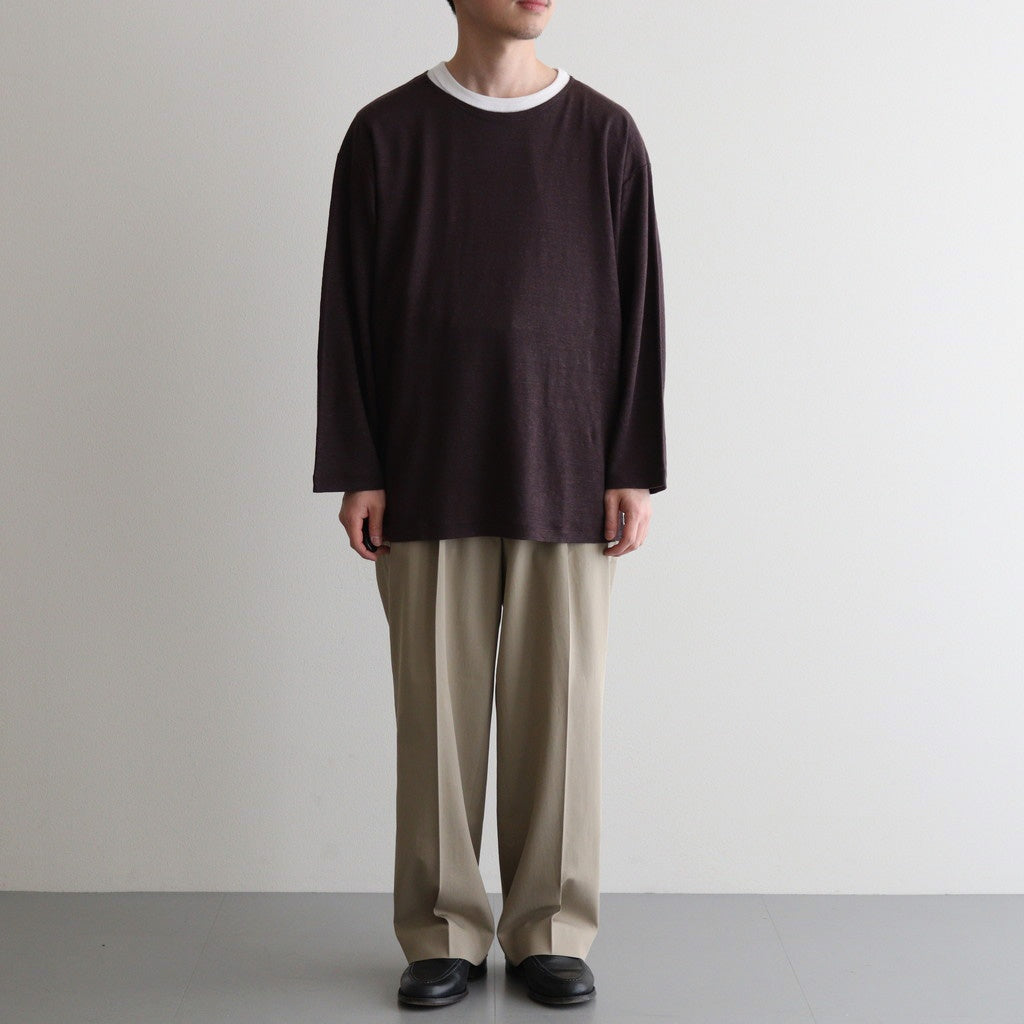 NORMANDY LINEN BASQUE SHIRT #DARK BROWN [BN-25SM-065] - Diffusion
