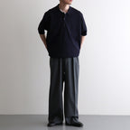 CARIBBEAN SEAISLAND COTTON POLO SHORT SLEEVE #NAVY [BN-26SM-064]