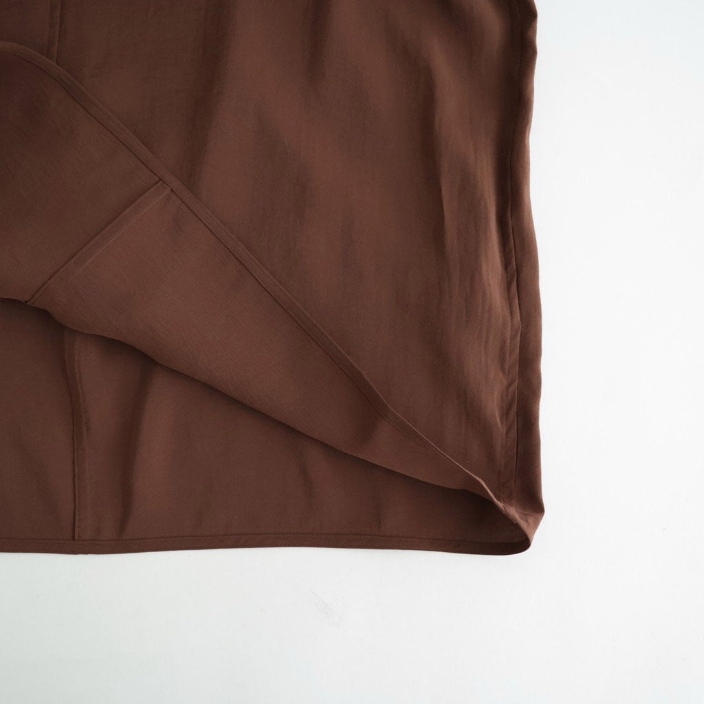 RAYON-POLYESTER BROAD SKIRT #050 BROWN [16862 30005]