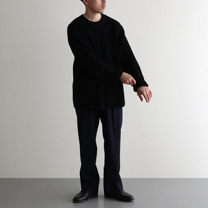 SOLID WOOL RIB CREW NECK #BLACK [BN-24FM-042]