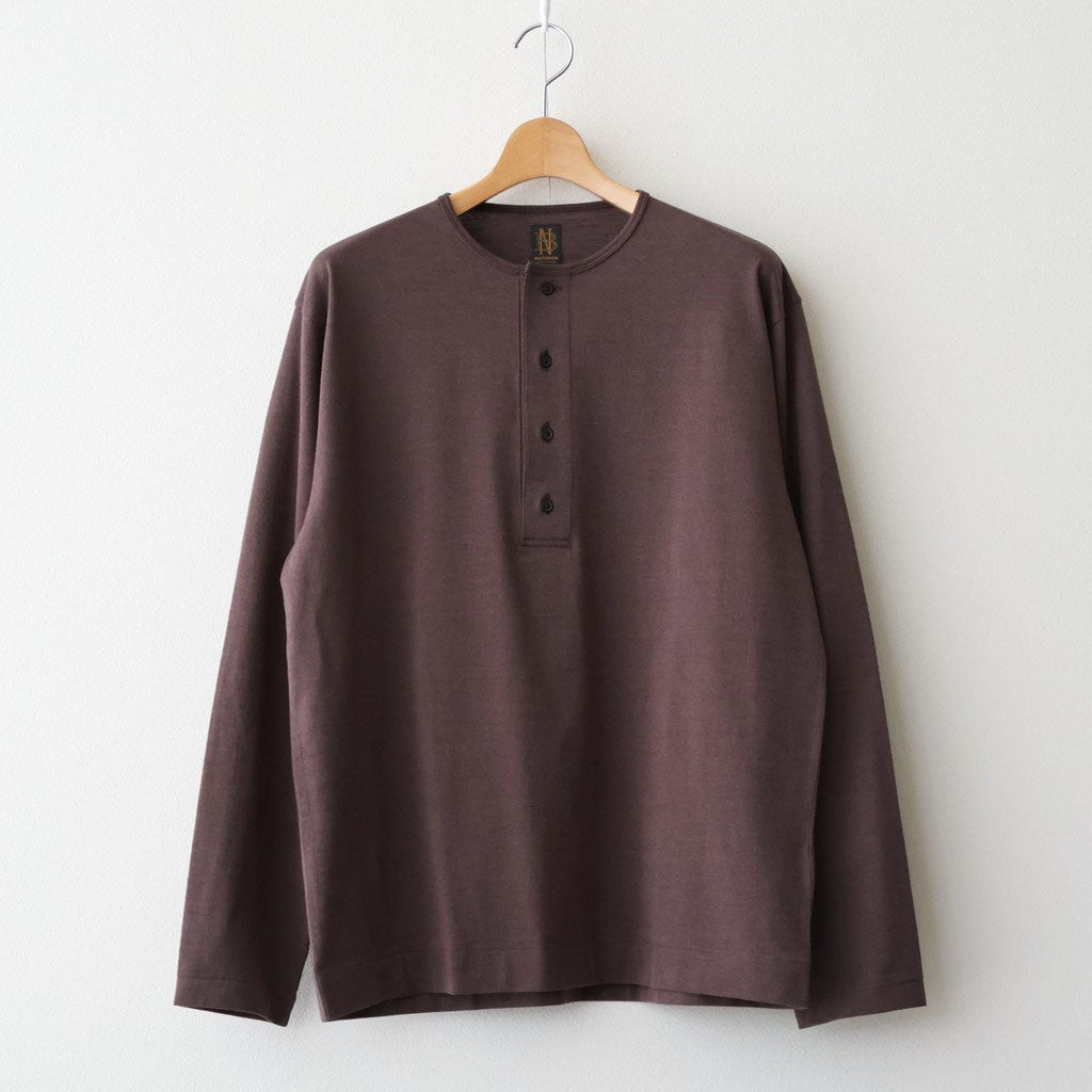 SLUB MIX SLEEPING LONG SLEEVE T-SHIRT #BROWN [BN-26SM-049]