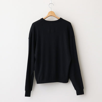 V-NECK SILK NEP RIBED TOPS #ONYX BLACK [242OJ-CT09]