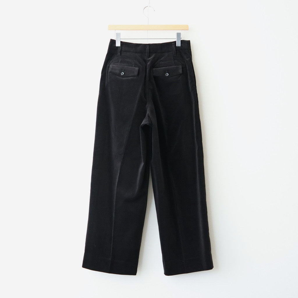Finx Cotton Corduroy Wide Trousers #Black [NEP-AW2659 ]