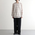 OPEN COLLAR L/S SHIRT #IVORY CHECK [M26A18SH01C]