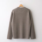 SOLID WOOL RIB CREW NECK #MELANGE BROWN [BN-25FM-042]