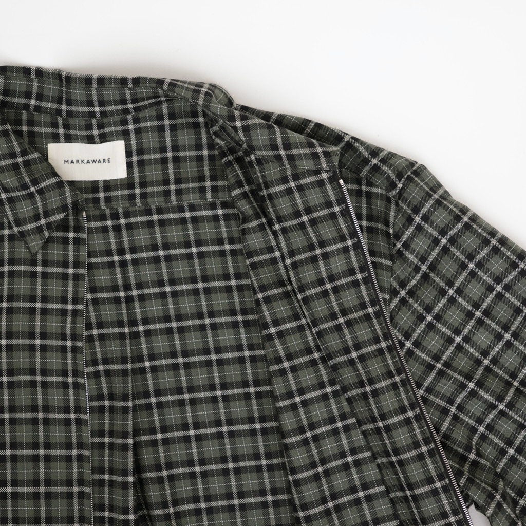 ZIP SHIRT #MOSS GRAY CHECK [A26C17SH03C]