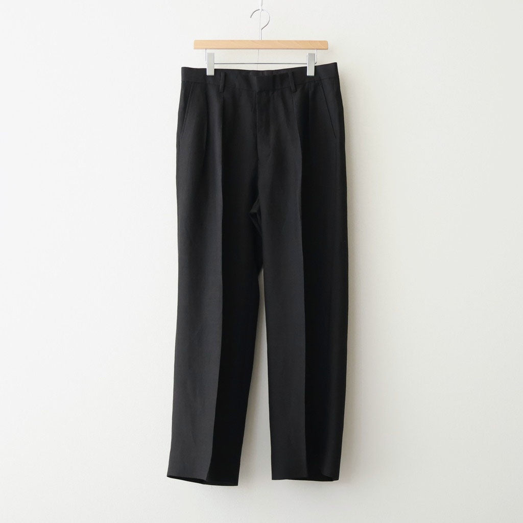 Ramie Tencel 2tuck Wide Tapered Trousers #Black [NEP-SS2604]