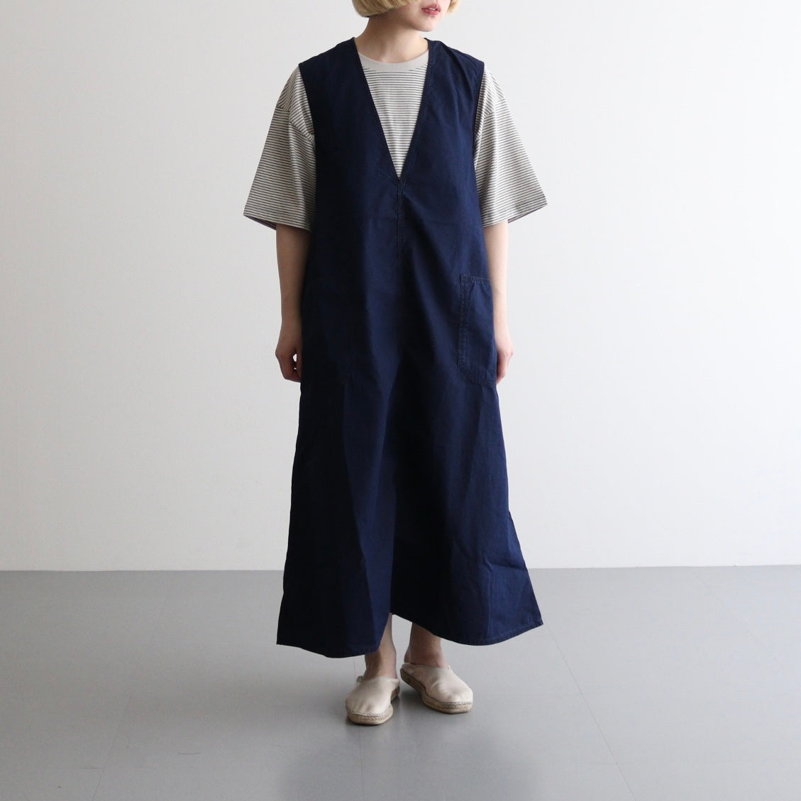 Indigo Field Jumper Dress #Indigo [N25SF024]
