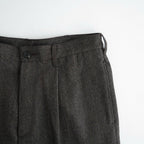 TWEED WOOL ONE TUCK TROUSERS #BROWN [BN-26FM-023]