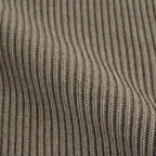 SOLID WOOL RIB CREW NECK #MELANGE BROWN [BN-25FM-042]