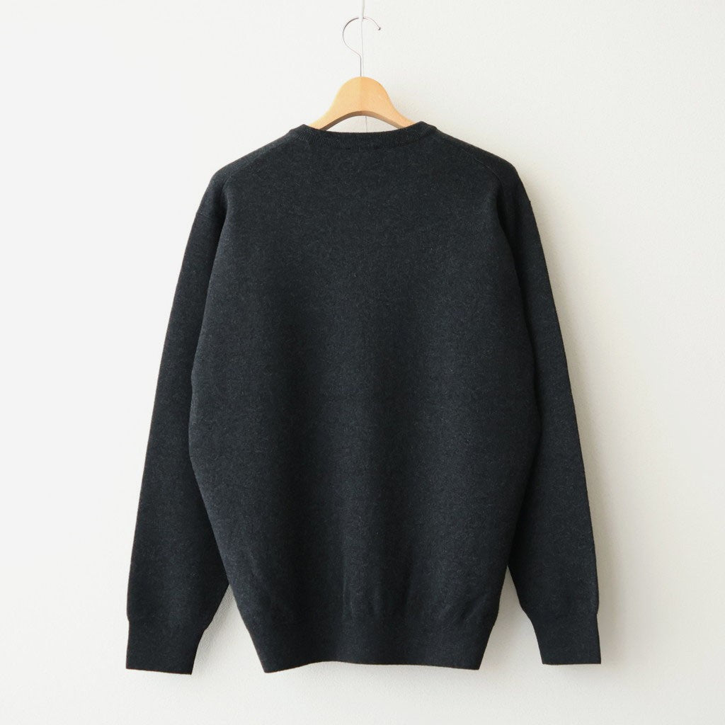 SUNSHINE CASHMERE CREW NECK #HEATHER BLACK [BN-26FM-057]