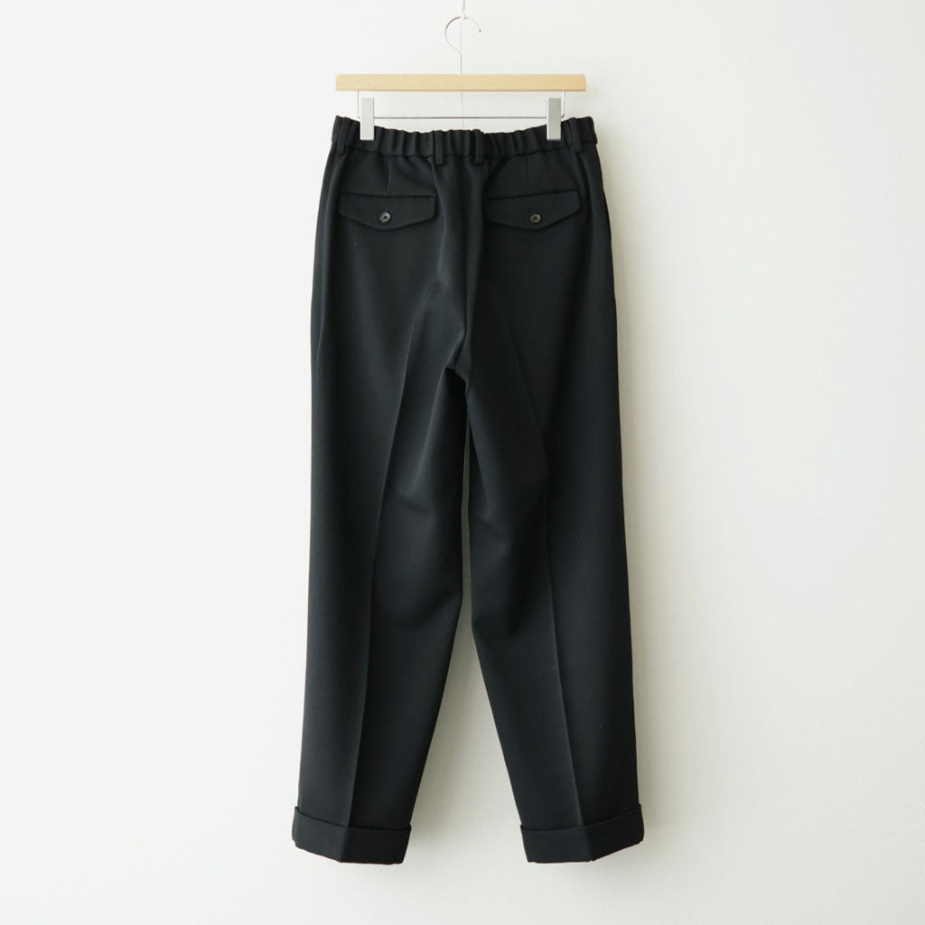 DOUBLE PLEATED SEMI EASY TROUSERS #BLACK [A26C15PT01C]