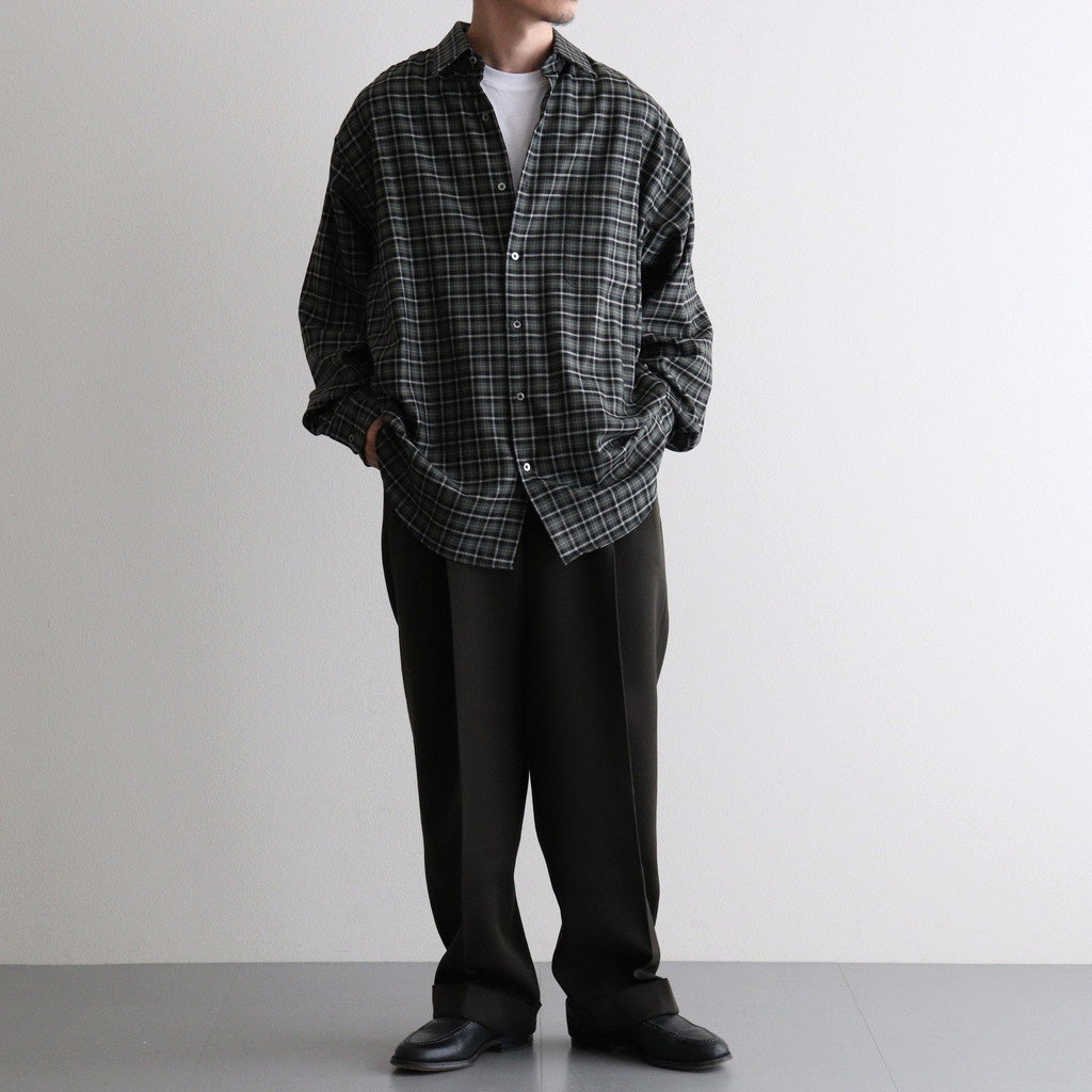 DOUBLE PLEATED SEMI EASY TROUSERS #D.OLIVE [A26C15PT01C]