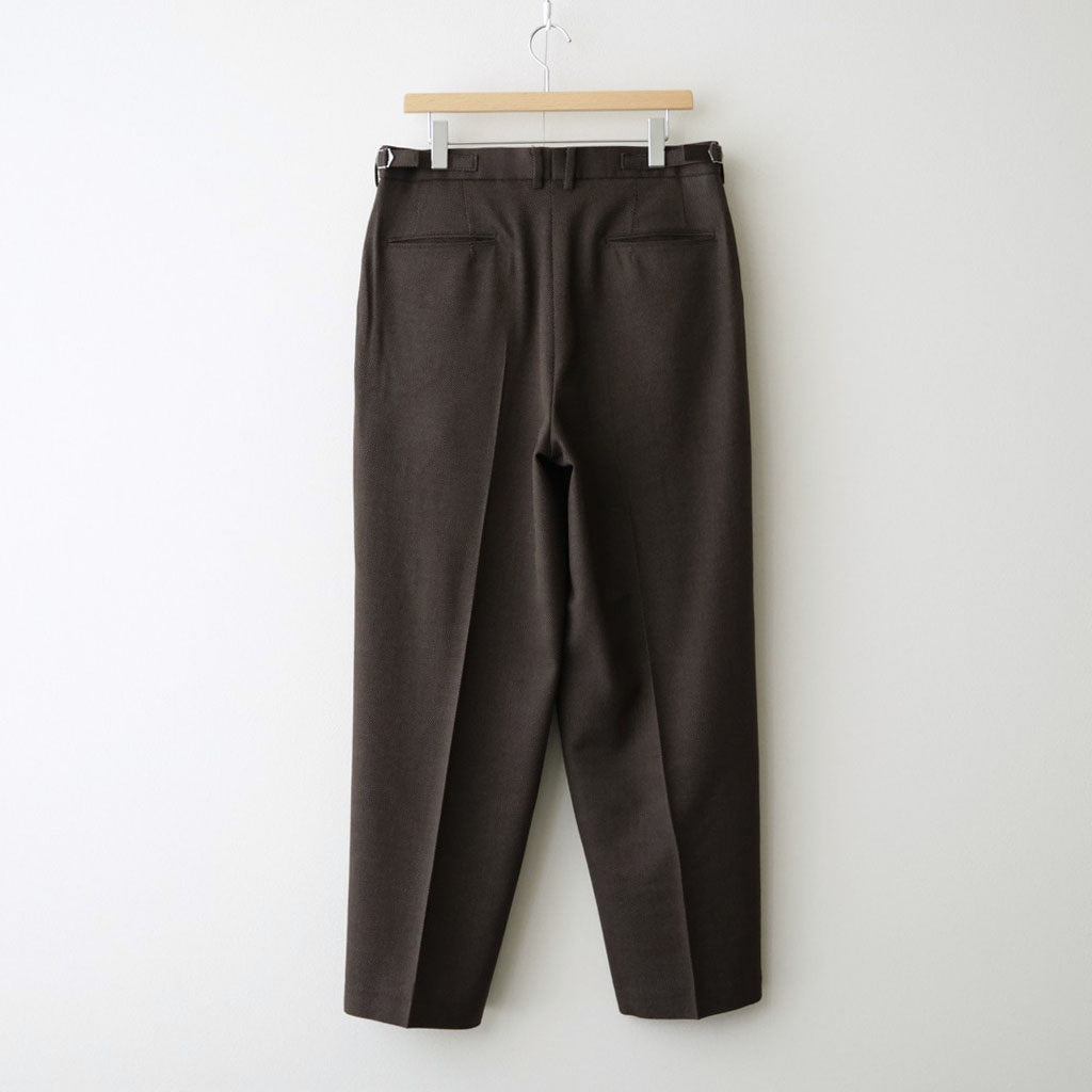 SINGLE PLEAT WIDE TROUSERS #BROWN BIRD’S-EYE [M26C10PT02C]