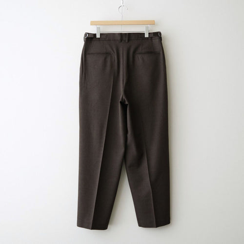 SINGLE PLEAT WIDE TROUSERS #BROWN BIRD’S-EYE [M26C10PT02C]