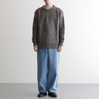 British Wool Crew Neck Knit Made by macalastair #Light Graphite×Gritstone [6033-1302]