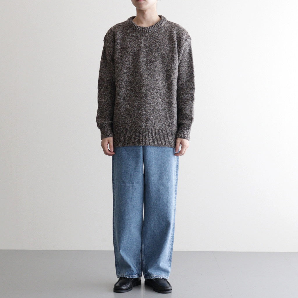 British Wool Crew Neck Knit Made by macalastair #Light Graphite×Gritstone [6033-1302]