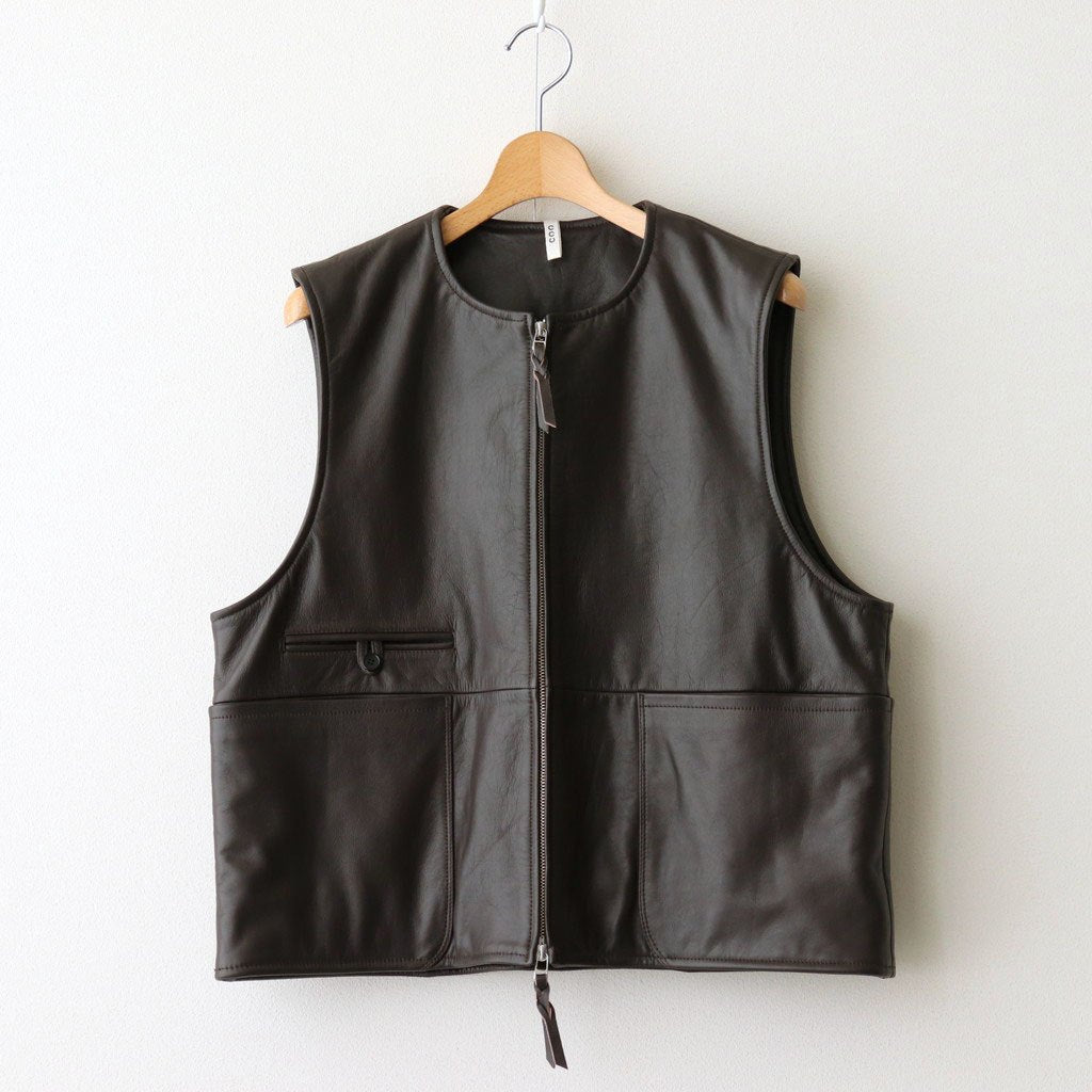 WORK VEST #D.BROWN [V-09-C-COW-4]