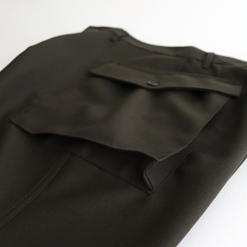 HOPSACK WIDE POCKET TROUSERS #FOREST [PMAT-PT06]