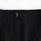 TWO TUCK MILITARY TROUSERS #BLACK [M25C07PT01C]