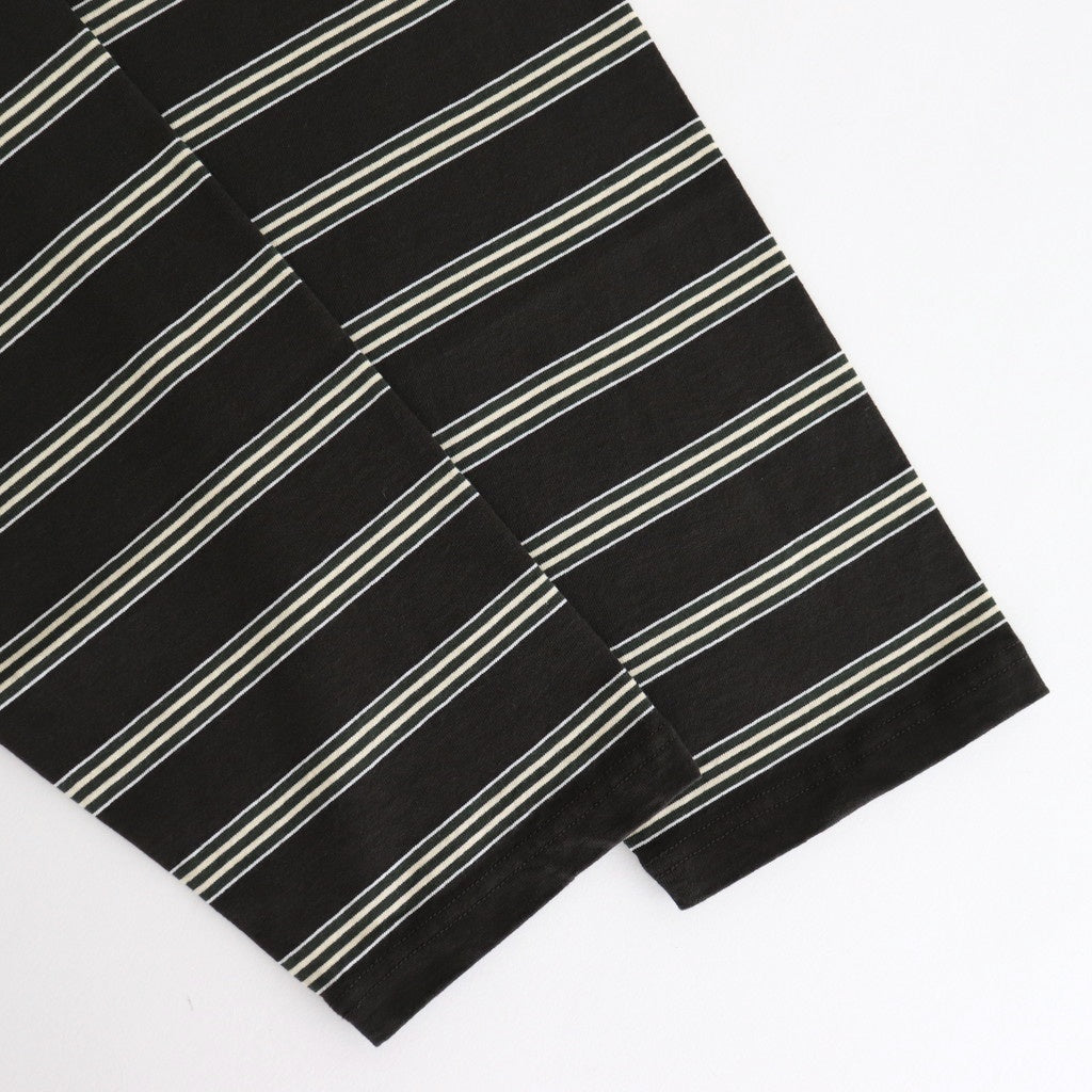 BORDER LONG SLEEVE TOP #GRAPHITExYELLOW [PMAT-CL02]