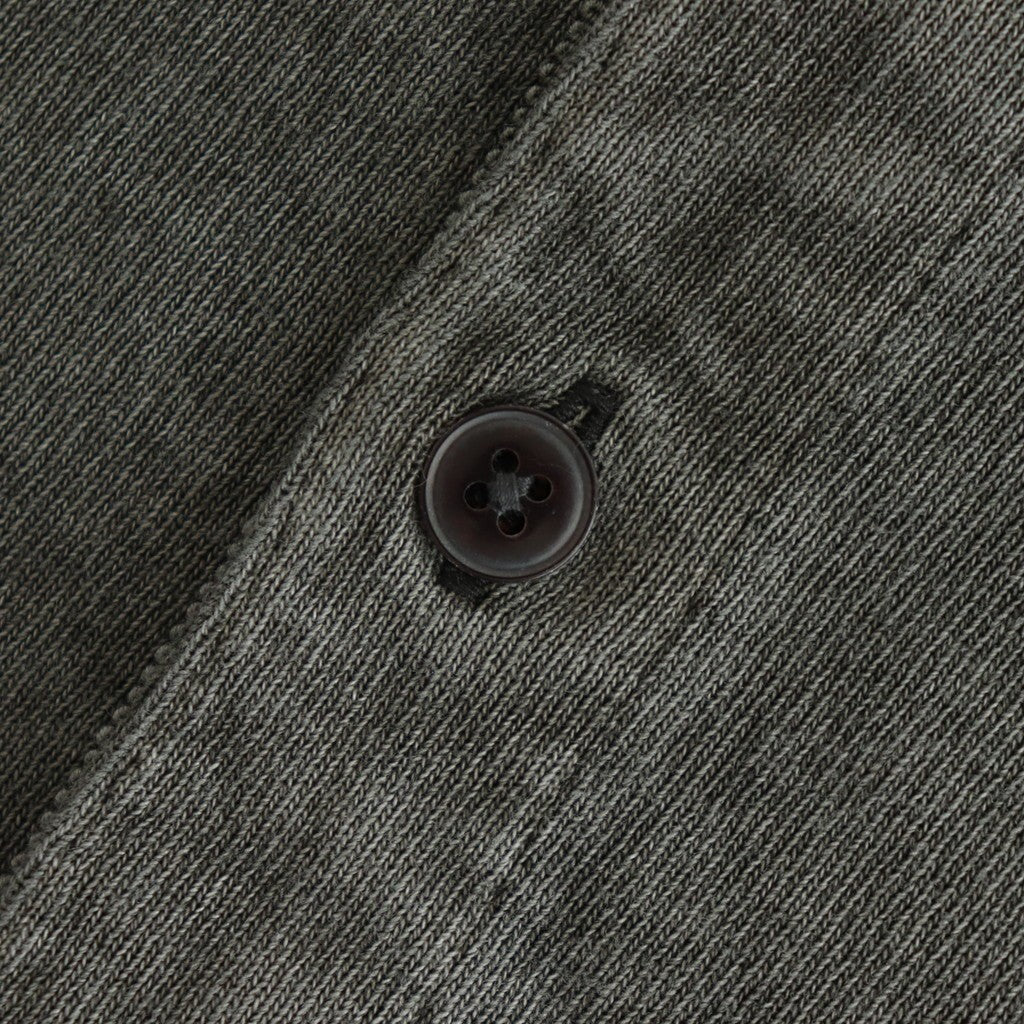 OPEN END COTTON PIGMENT DYE HENRY NECK P/O #020 CHARCOAL [17052 66024]