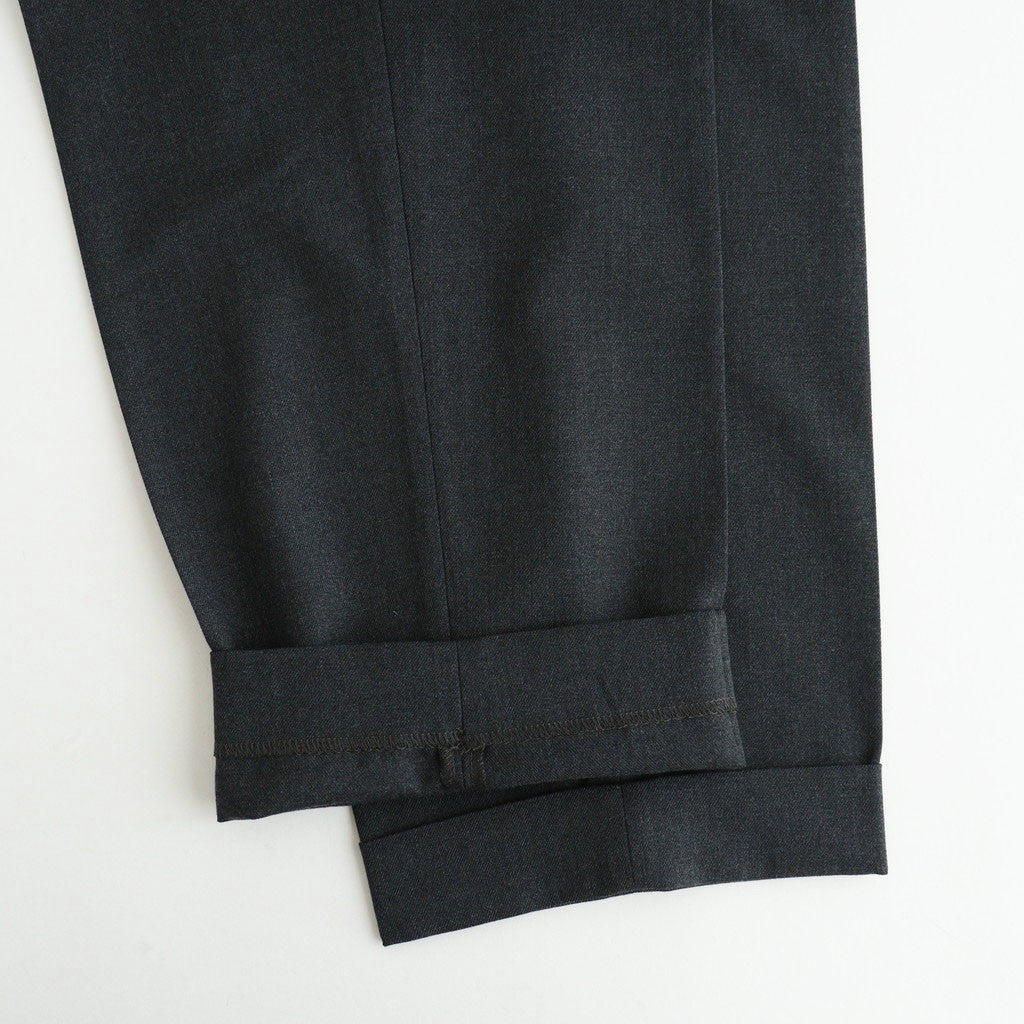 DOUBLE PLEATED SEMI EASY TROUSERS #CHARCOAL [A26C07PT02C]