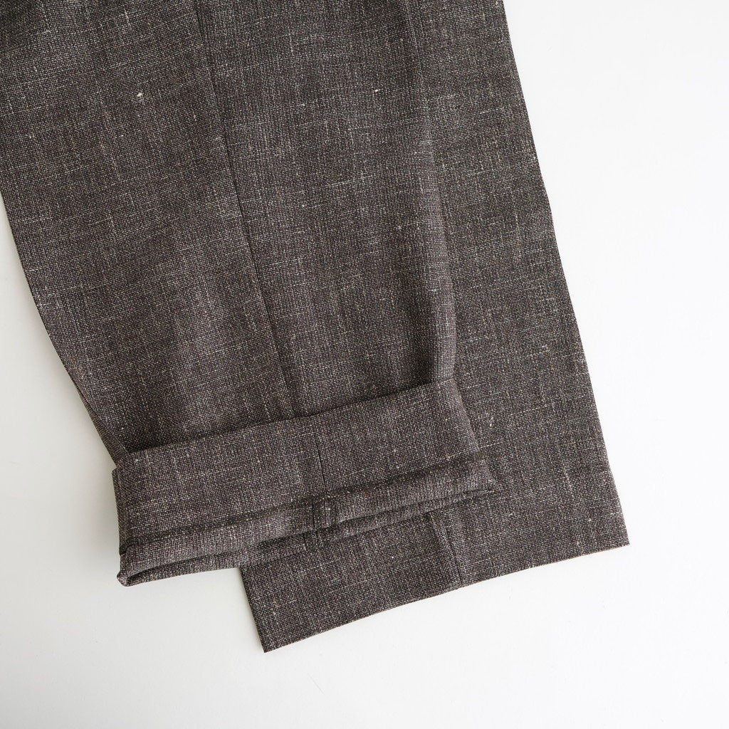 WOOL LINEN 1TUCK SLACKS #MIX BLACK [26S-BIS-PT03M]