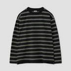 BORDER LONG SLEEVE TOP #GRAPHITExYELLOW [PMAT-CL02]