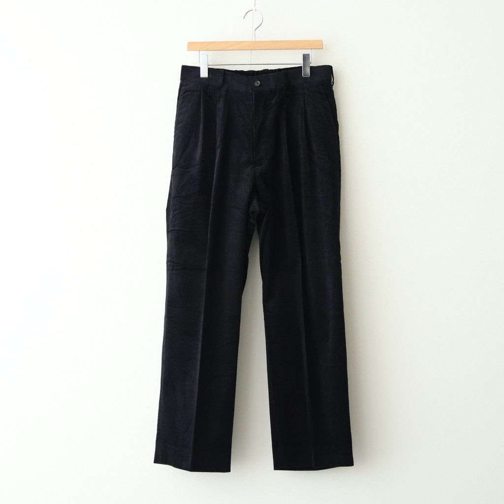 CLASSIC FIT DOUBLE PLEATED TROUSERS #BLACK [A25C13PT02C]