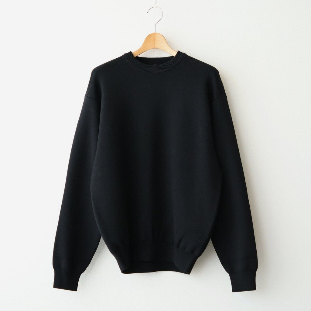 SOLID WOOL SMOOTH CREW NECK #BLACK [BN-26FM-056]