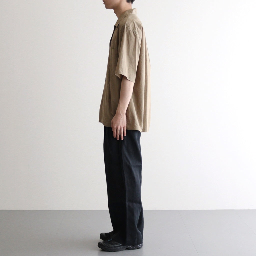 Chambray Open-Collar Shirt #OliveBeige [BHS25S021]