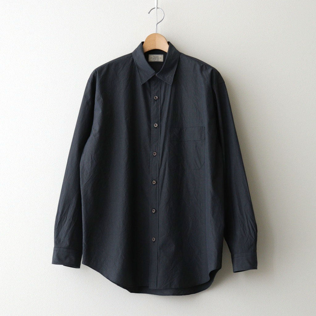 Cottton Silk Check Standard Shirt #Black Check [NEP-SS2645]