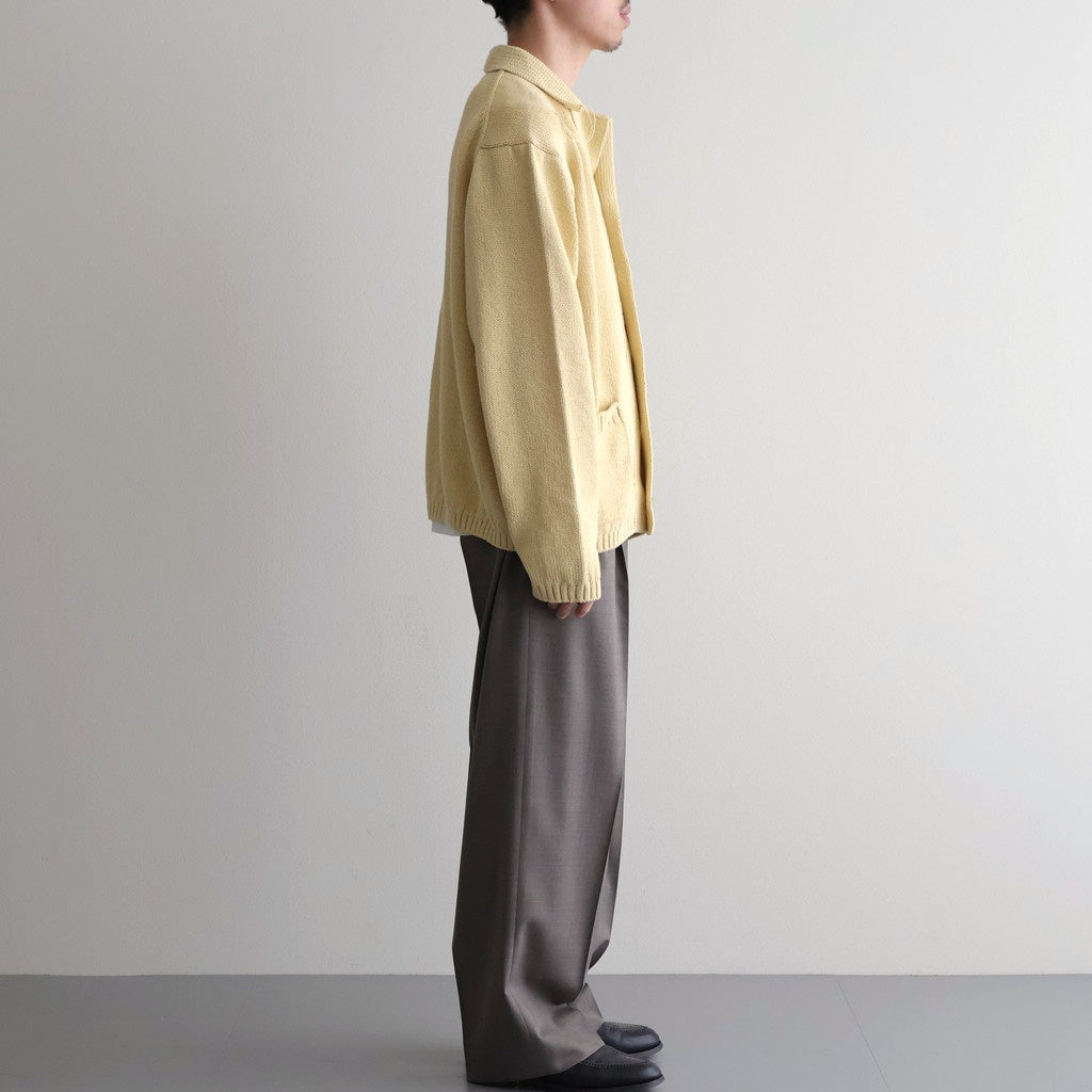 Cotton Fancy Yarn Crochet Collar Knit Jacket #Custard [NEP-SS2628]