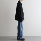 SOLID WOOL RIB POLO ZIP UP CARDIGAN #CHARCOAL BLUE [BN-25FM-044]