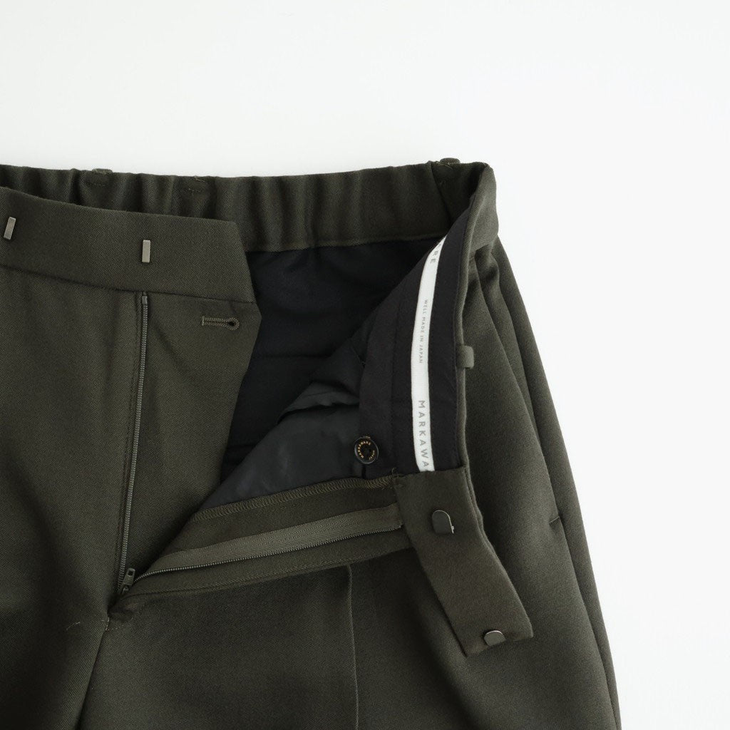 DOUBLE PLEATED SEMI EASY TROUSERS #D.OLIVE [A26C15PT01C]