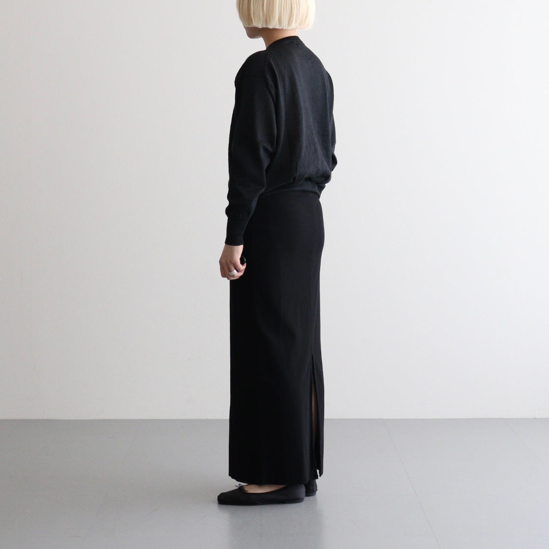 CHOMA CREW NECK CARDIGAN #BLACK [BN-26SL-040]