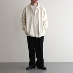 Co/Silk Nep Harf-Zip Shirt #Ivory [BHS25S037]