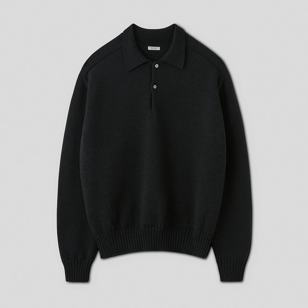 KNIT POLO #GRAPHITE [PMAS-KN04]