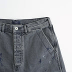 HAND PAINT DENIM SHORTS #010 BLACK [16861 40028]