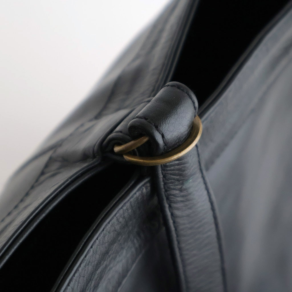 NEWSPAPER BAG M #BLACK [BG-27-C-COW.AN-4]