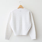 GRASSY LACE CREW NECK CARDIGAN #WHITE [BN-26SL-029]