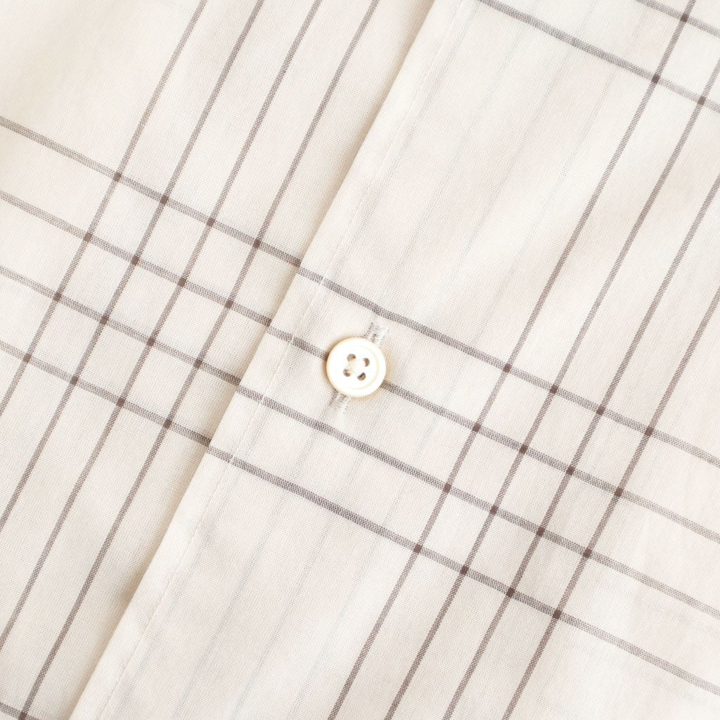 OPEN COLLAR L/S SHIRT #IVORY CHECK [M26A18SH01C]