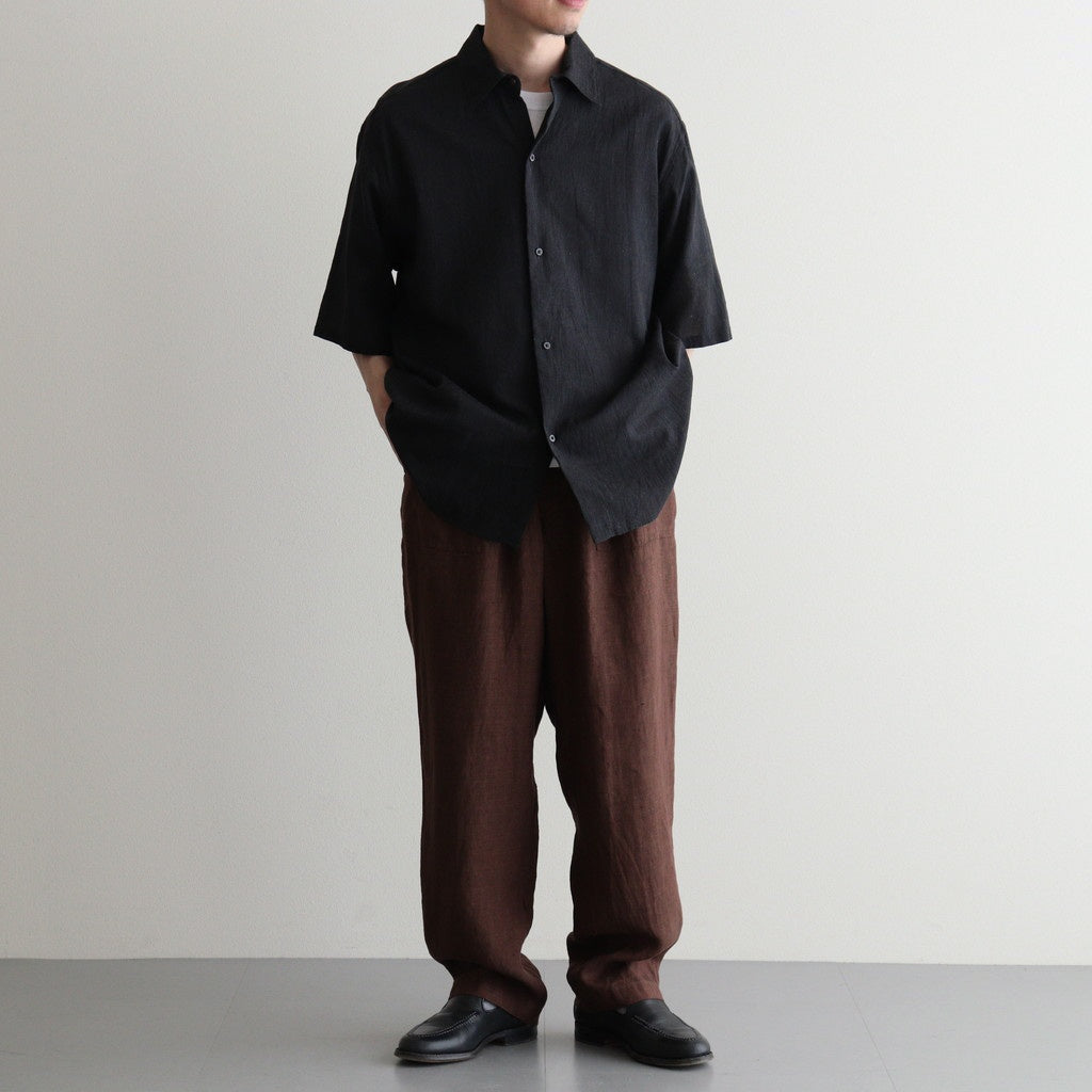 Silk-Co Voile Half-Sleeve Shirt #HeatherCharcoal [BHS26S036SiCo]