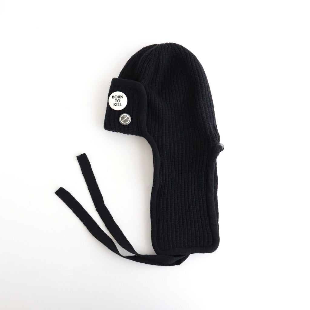 KNIT FLIGHT CAP - UNRULYBOY #BLACK [X01015]