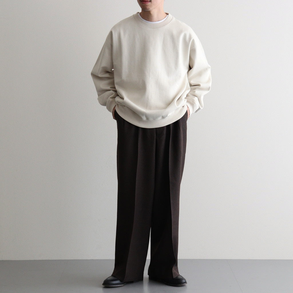 SINGLE PLEAT WIDE TROUSERS #BROWN BIRD’S-EYE [M26C10PT02C]